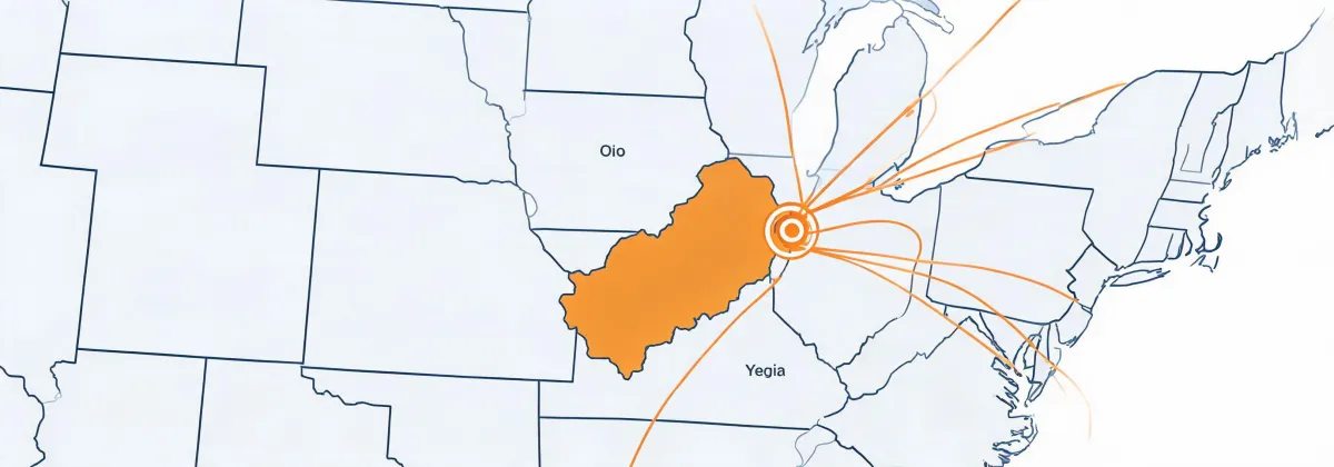 Map illustration of Knauf Insulation North American support coverage including Inwood WV region